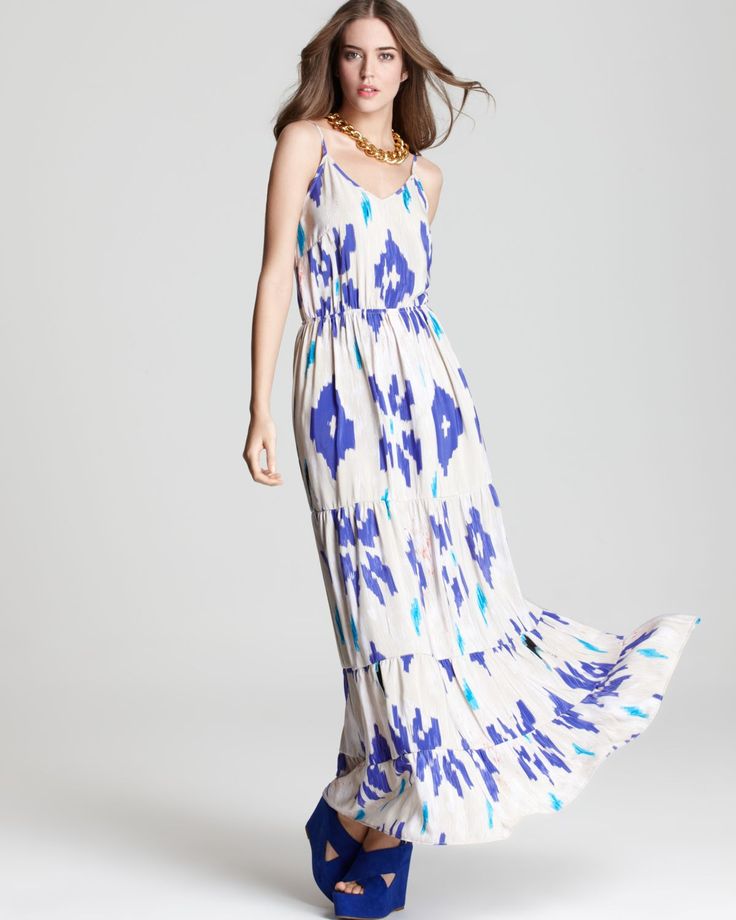 Aqua Dress - Canyon Ikat Tiered Maxi Aqua Maxi Dress, Ikat Maxi Dress, Aqua Dresses, Posh Style, Beautiful Maxi Dresses, Aqua Dress, Whimsical Fashion, Cute Summer Dresses, Tiered Skirt