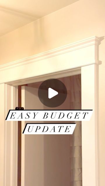 the easy budget update sign is displayed in front of an open door with white trim