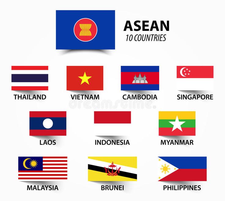 the flags of asia and other countries royalty illustration