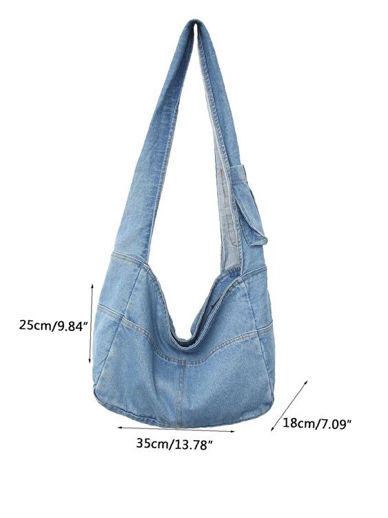 Bag For Love - Minimalist Denim Hobo Bag  - Women Shoulder Bags - Blue #jeansbagdiyideas #jeansbagdiyeasy #jeansbagdiypattern Denim Hobo Bag, Tas Denim, Hobo Bag Patterns, Denim Bag Patterns, Sac Diy, Denim Bags, Denim Crossbody, Denim Shoulder Bags, Denim Tote Bags