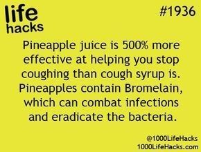 Pineapple Juice For Cough, Pineapple Juice Cough, Juice For Cough, 1000 Lifehacks, How To Stop Coughing, Sick Remedies, Hacks Beauty, 1000 Life Hacks, Cold Remedies