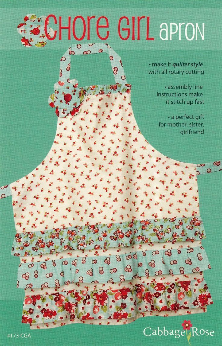 an apron pattern with flowers on it and the words,'chore girl apron '