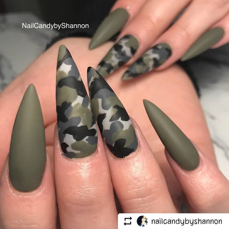 #Repost @nailcandybyshannon with @instatoolsapp ・・・ Wicked army nails I did for @chels_halligan today!! This Bish is soooo fierce!!! #army… Camo Nail Designs, Army Nails, Camouflage Nails, Camo Nails, Green Acrylic Nails, Stiletto Nail Art, Green Nail Designs, Acrylic Nails Coffin, Pretty Acrylic Nails