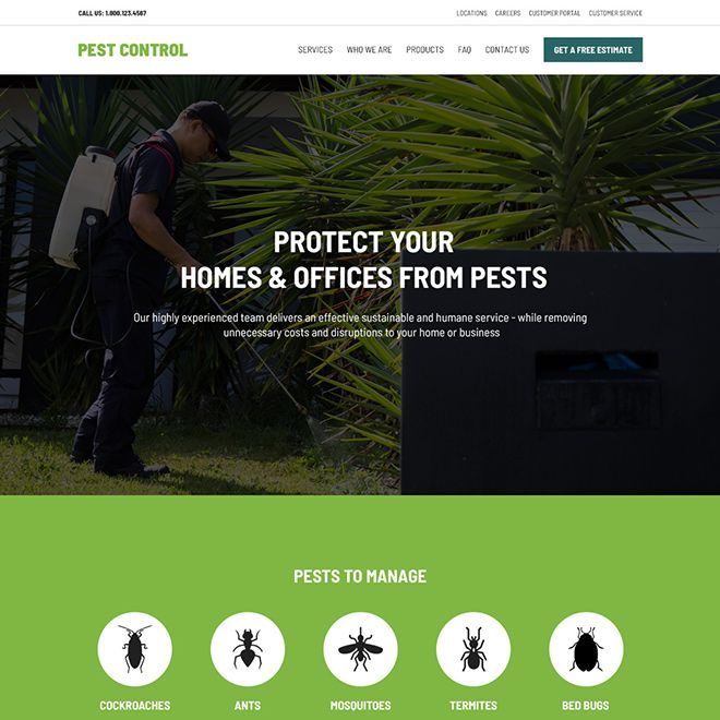 pest control wordpress theme design