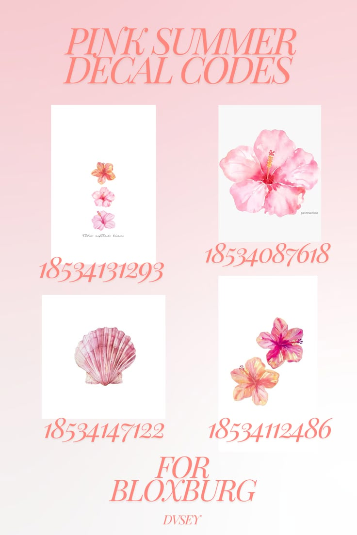 Decals to add to your bloxburg home! Aesthetic Pink Decals Bloxburg, Pink Id Codes Bloxburg, Cute Codes Bloxburg, Poster Decals Berry Ave, Bloxburg Light Pink Decals, Berry Avenue Flower Codes, Bloxburg Western Picture Codes, Cute Roblox Decals Codes, Bloxburg Pink Painting Codes