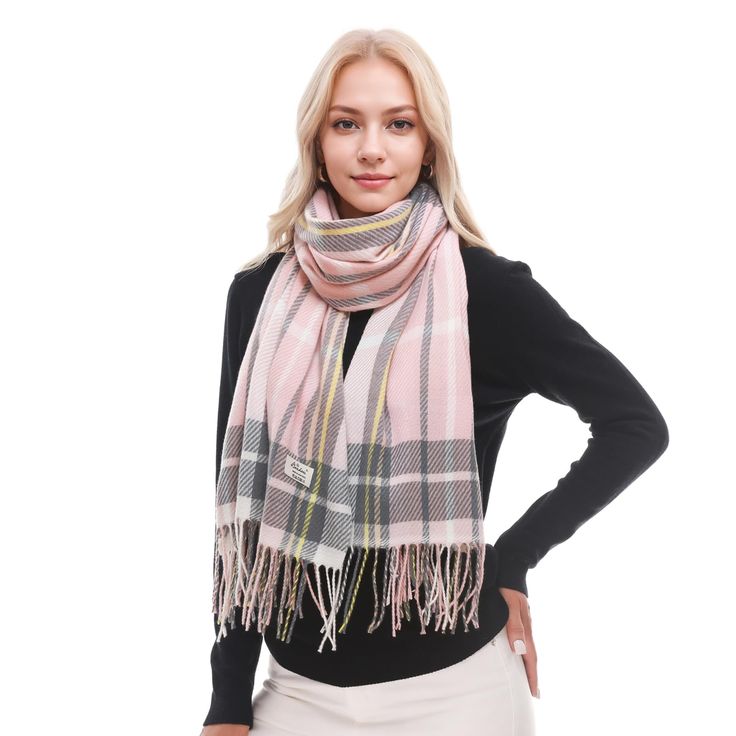 PRICES MAY VARY. The Scarf Size 74L*26W Inches,Include the tassel.It's very big and long, There are many ways to wear this scarf, This size scarf can be used as a cape, a blanket,a shawl. Our plaid scarf is made of 70% Polyester 30% Viscose , featuring a fashionable fringing at both ends, is soft to touch cashmere feel, comfortable to wear and it will keep you warm The product is very friendly to the skin, soft and close to the skin. Perfect for your fashion wear. This soft feel winter scarf bri Scarves Winter, Tartan Scarf, Scarf For Women, Fashion Wear, Winter Scarf, Plaid Scarf, Womens Scarves, Warm Winter, Scarf Wrap