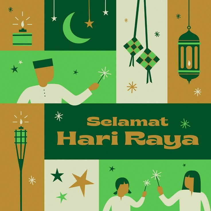 the cover of selamat hari raya, which features two people holding sparklers