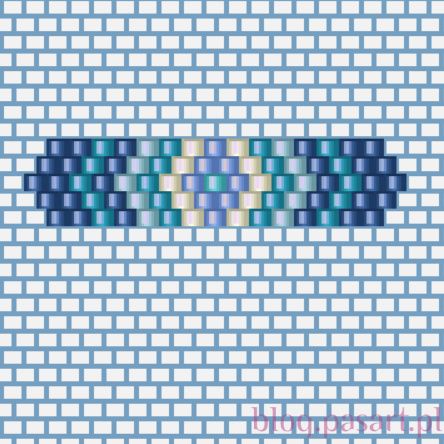 a cross stitch pattern in shades of blue and green