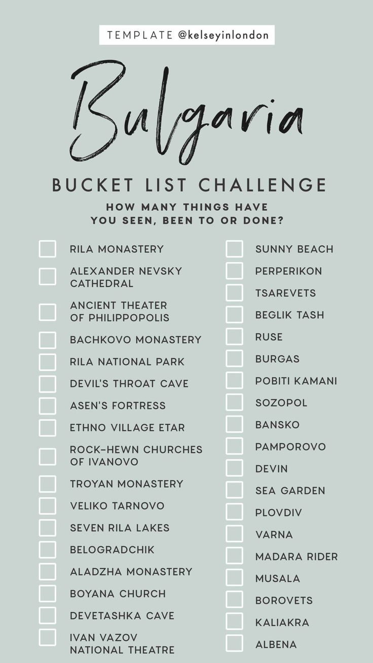 the bulagavia bucket list challenge