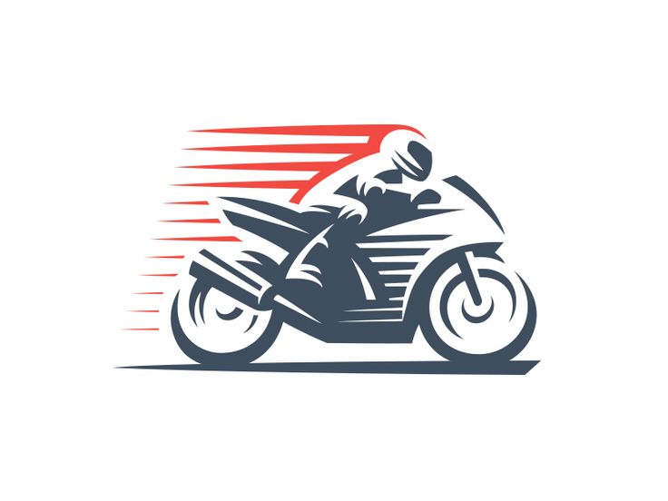 a motorcyclist riding on the road with red and blue background