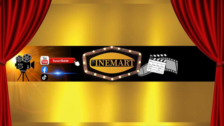 an image of a stage with red curtains and some movie equipment on the side that says livemart