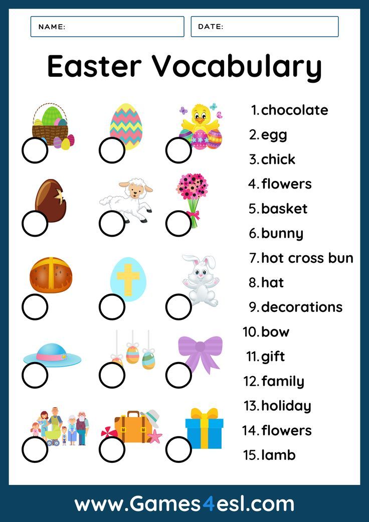 an easter vocaculaary worksheet for kids to learn how to spell the word