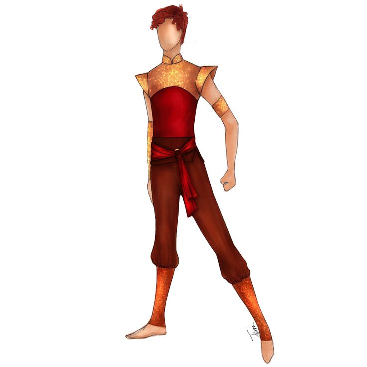 a man in red and gold is standing with his hands behind his back, wearing an orange outfit