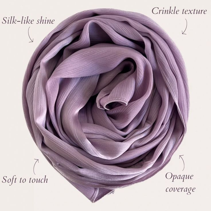 an image of a purple scarf labeled in words