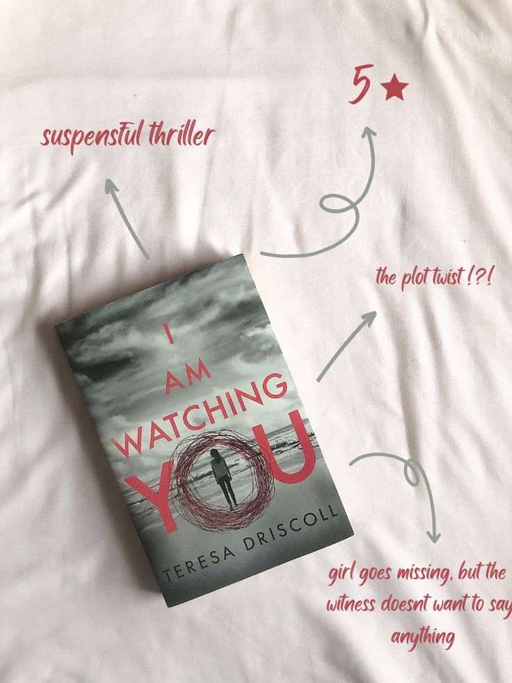 the book i am watching you by teresa driscolli is lying on a bed