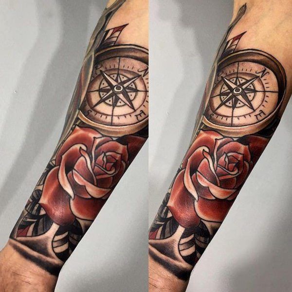 23 Great Compass Tattoo Ideas For Men  Styleoholic