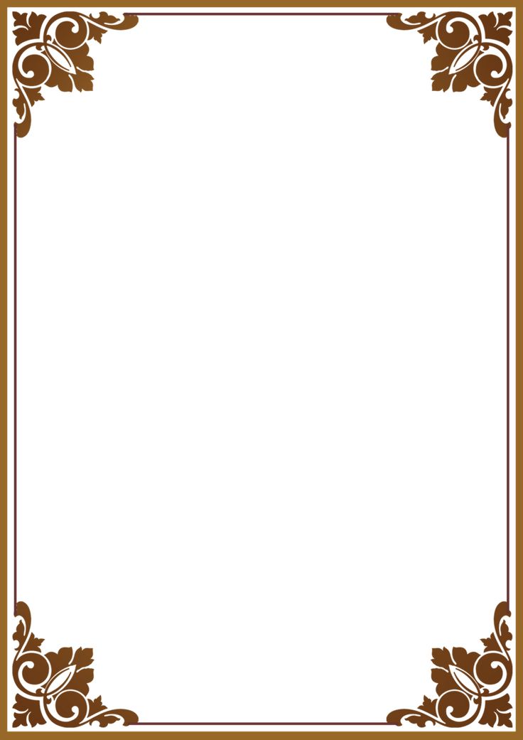 a brown and white frame with an ornate design