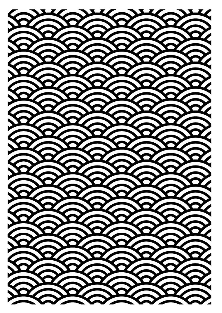 an abstract black and white pattern with wavy lines in the shape of waves on a white background