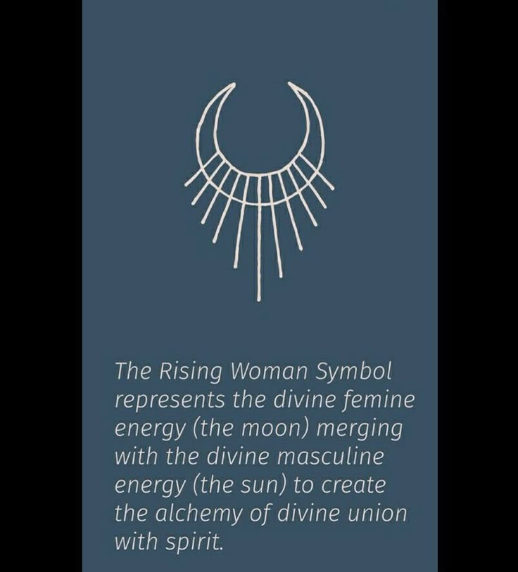 the rising woman symbol represents the divine feminine energy the moon mering with the divine machine energy the sun to create the alchemy of divine union with spirit