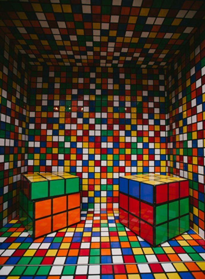 a room filled with lots of different colored blocks