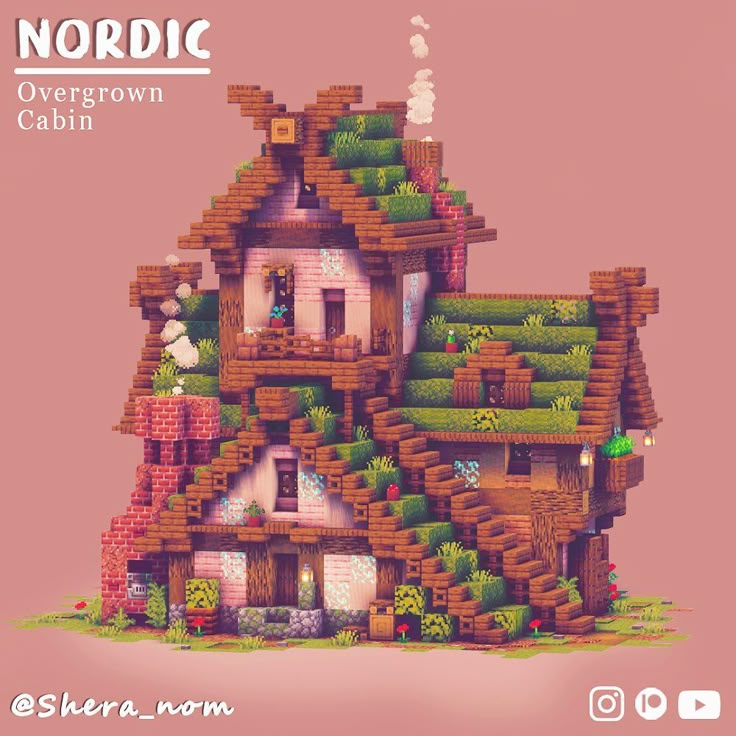 an image of a house made out of lego bricks with the words nordic overcrow cabin on it