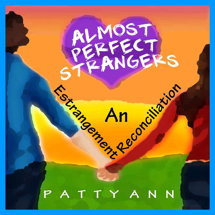 an image of two people holding hands with the words almost perfect strangers written on them