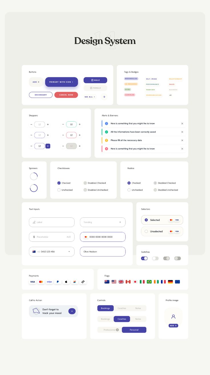 the design system is designed to look like it could be used in an application or presentation