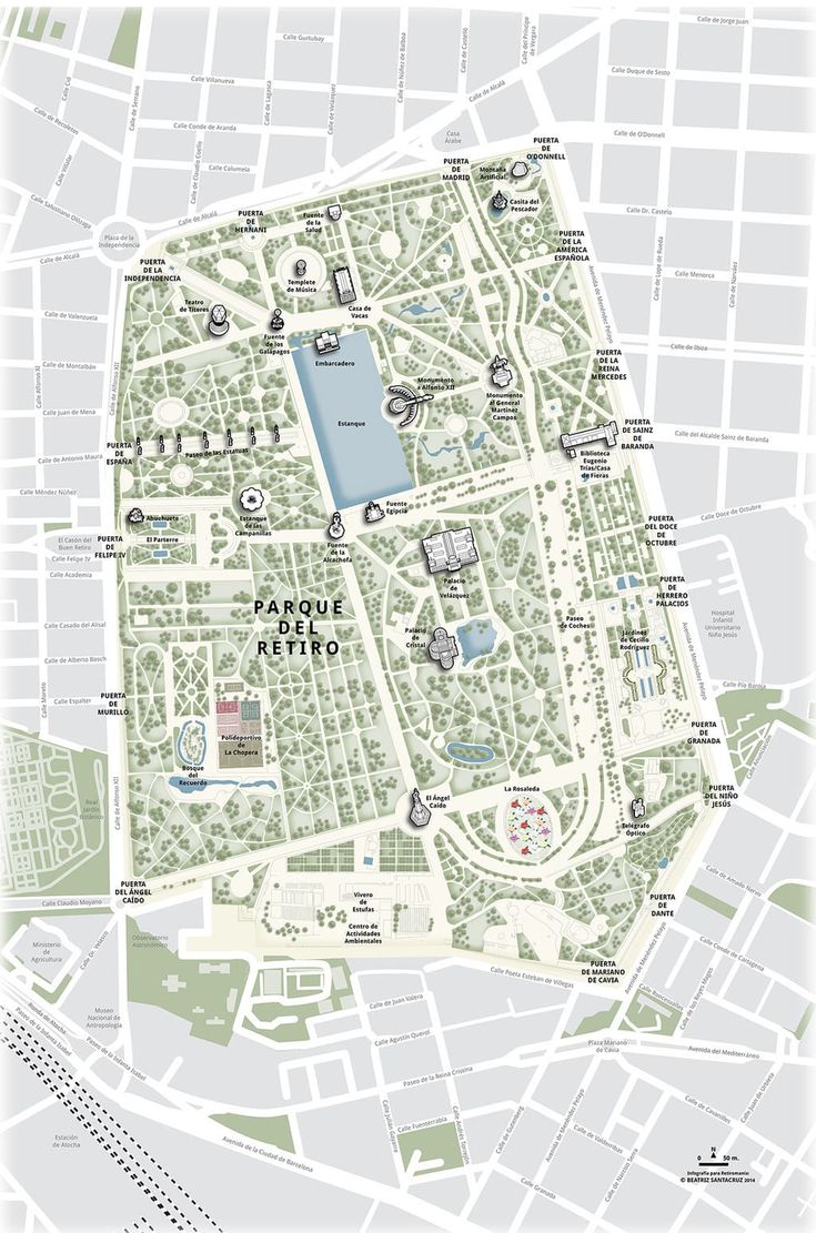 a map of the park and surrounding areas in paris, with lots of green trees