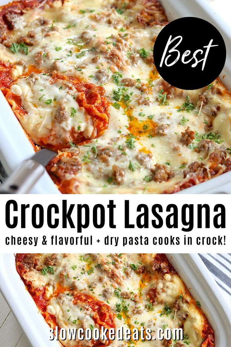 the best crockpot lasagna recipe is made with cheesy and flavorful - try pasta cooks in crock