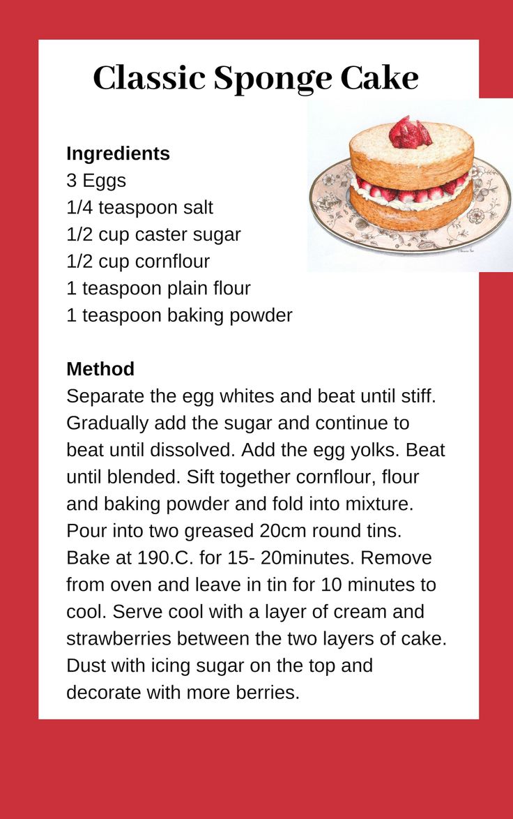 a recipe for a classic sponge cake