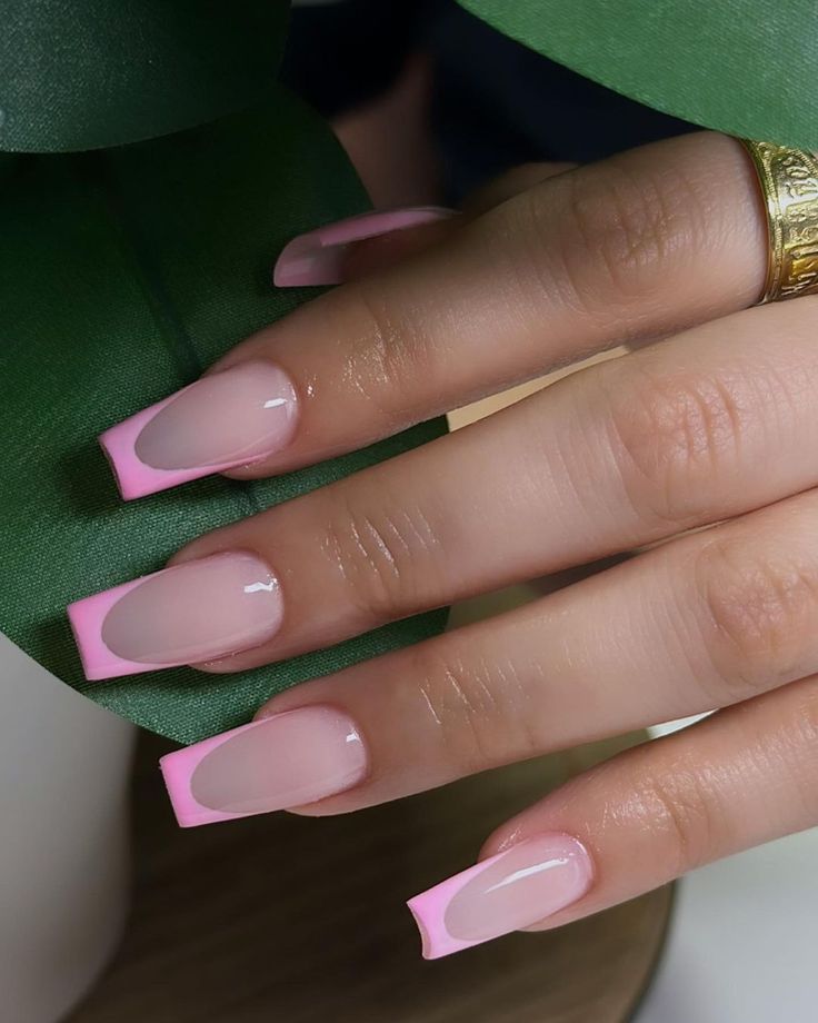 50 Insanely Pretty Pink French Tip Nails To Try! – May the Ray Plain Pink French Tips, Light Pink French Tip Square, Light Pink French Tip Nails Coffin, Square Nails Pink French Tip, French Nails Light Pink, Coffin Pink French Tip Nails, Pink French Tip Coffin Nails, Pale Pink French Tip Nails, Square Pink French Tip Nails