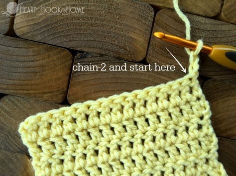 the crochet stitch is being worked on