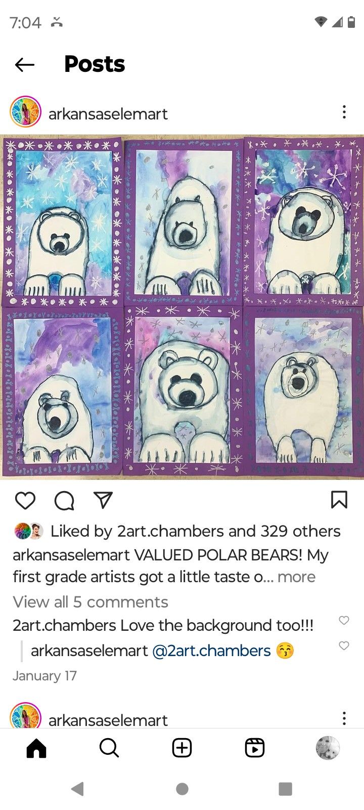 an instagramt with pictures of polar bears on it