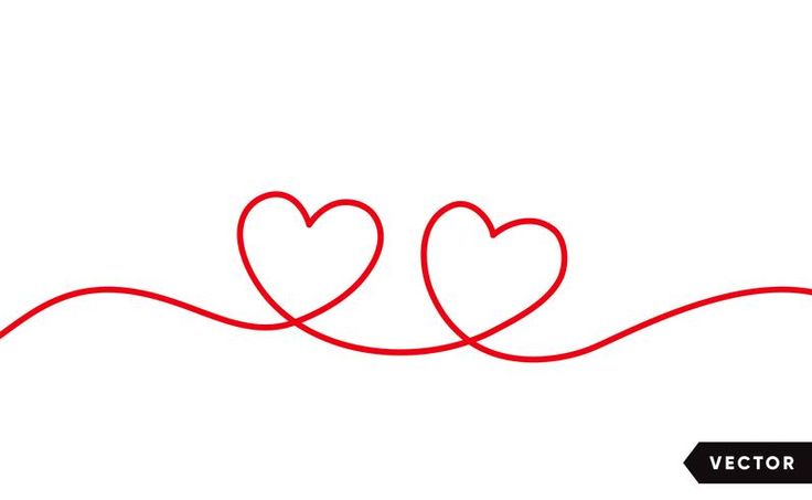 two hearts connected to each other on a white background