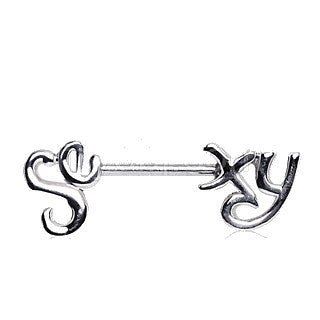 316L Surgical Steel ‘Sexy’ Nipple Bar | Fashion Hut Jewelry Chest Piercings For Women, Fun Typeface, Christina Piercing, Chest Piercing, Cool Piercings, Body Piercing Jewelry, A Mirror, Piercing Jewelry, Tattoos And Piercings