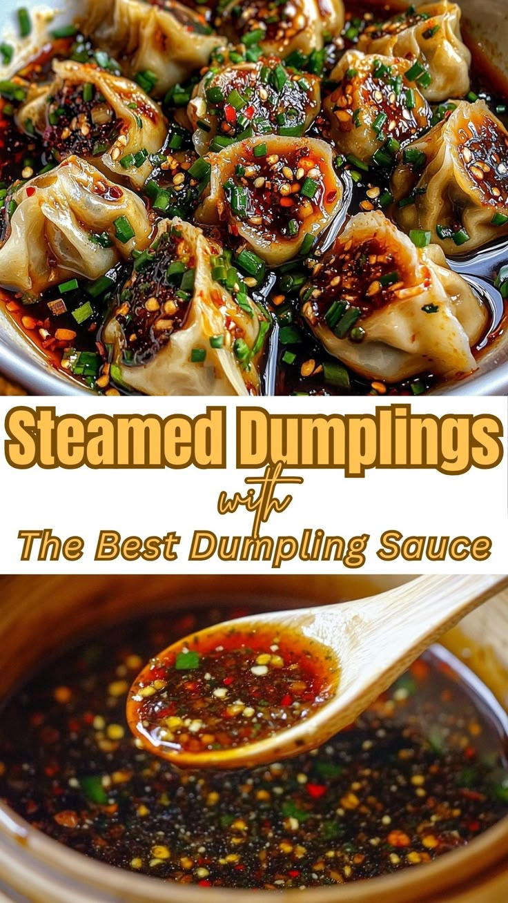 Steamed Dumplings with The Best Dumpling Sauce The Best Dumpling Sauce, Chicken Dumplings Sauce, Recipes With Dumplings Dinners, Sauce For Steamed Dumplings, Dumplings And Noodles Recipe, Sausage Dumplings Recipe, Dumplings Sauce Easy, Meat Dumplings Chinese, Homemade Steamed Dumplings