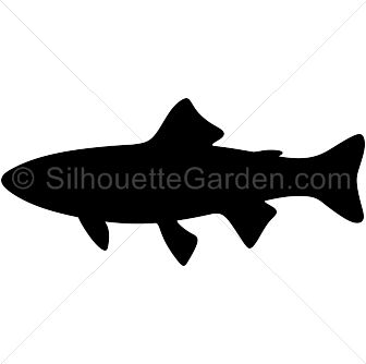 a black and white silhouette of a fish