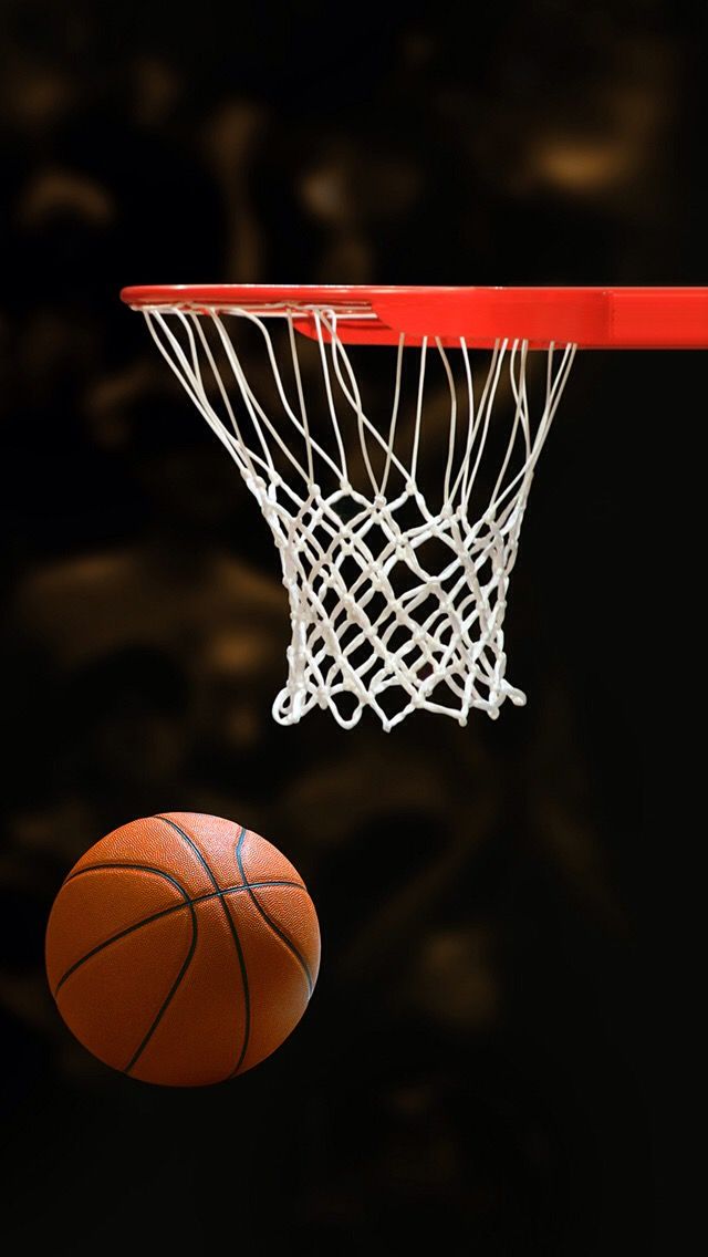 a basketball is going through the net with it's end in the air,