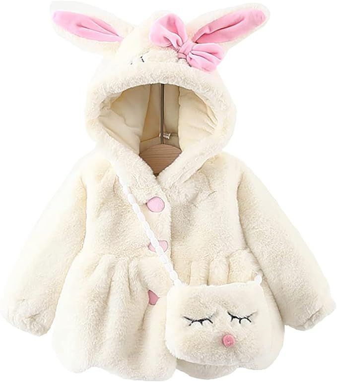 Season:Spring/Fall/Winter Bags are removable Button down closure;Fabric is great quality, warm and very soft Super cute ears hood;Hood are NOT removable With fleece lining Girls Winter Coat, Toddler Outerwear, Baby Girl Clothes Winter, Fall Winter Coat, Girls Winter Jackets, Winter Bags