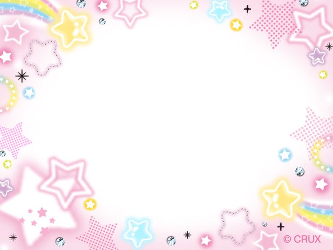 a pink background with stars and rainbows in the center, as well as an empty space for text