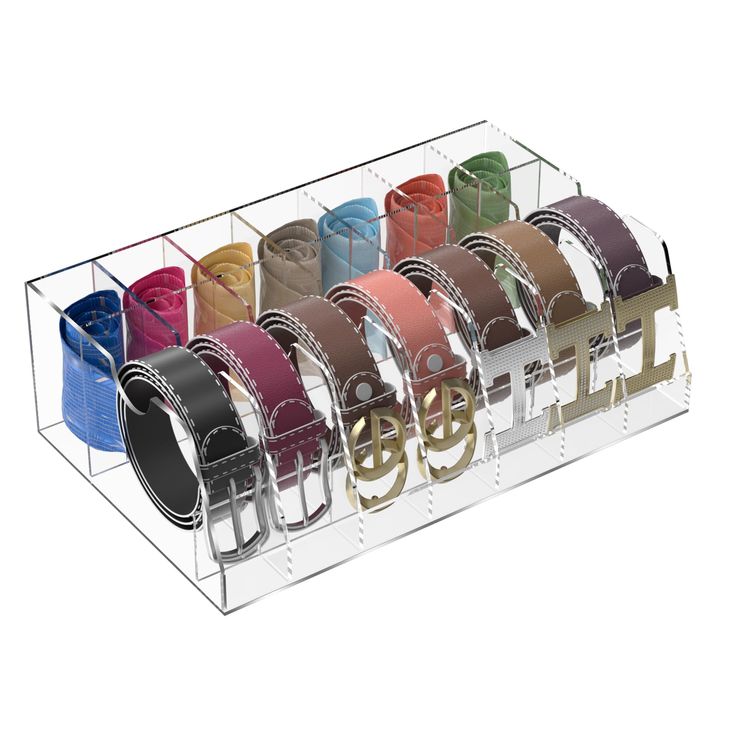 PRICES MAY VARY. PREMIUM ACRYLIC MATERIAL: These tie and belt organizer box is made of premium acrylic material with polish finish. Sleek appearance looks so nice that can go well with any decor, and beautify your home FUNCTIONAL: Our belt storage organizer size: 15 × 9.5 × 4.7 inch with 14 compartments. 7 compartments as belt organizer, each 2.2 inches apart and 3.5 inches high, fit most belt.7 compartments as ties organizer, each 2.2 inches apart and 3.5 inches high EASY TO USE: This acrylic b Belt Storage Ideas, Closet Storage Accessories, Tie Organizer, Tie Storage, Tie Box, Belt Rack, Belt Organizer, Belt Storage, Dream Closet Design