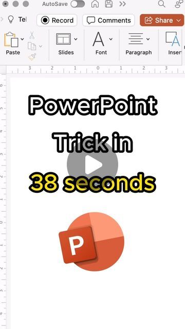 the powerpoint trick in 30 seconds is shown with an arrow pointing up to it