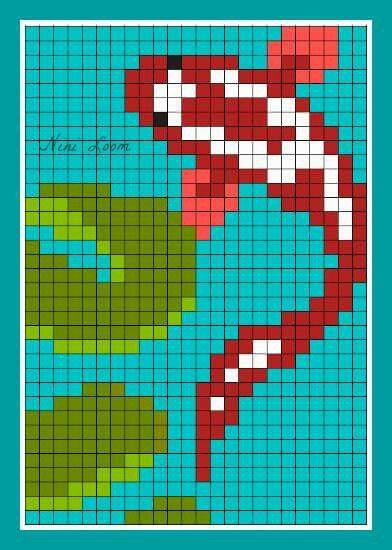 a cross - stitch pattern with an image of a red fish on it's face