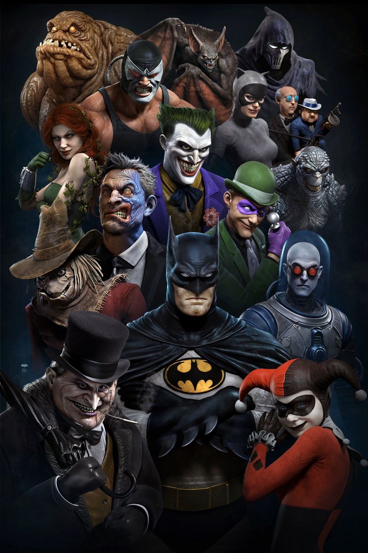 the batman movie poster with many different characters