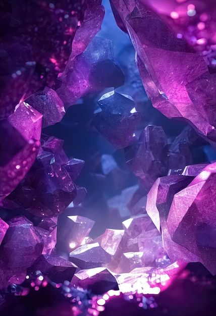 Photo realistic fantasy amethyst mineral... | Premium Photo #Freepik #photo #cave-background #cave #amethyst #quartz Crystals Background, Gem Cave, Gems And Crystals, Elemento Terra, Crystal Background, Crystal Texture, Crystal Cave, Background 3d, Fantasy Story