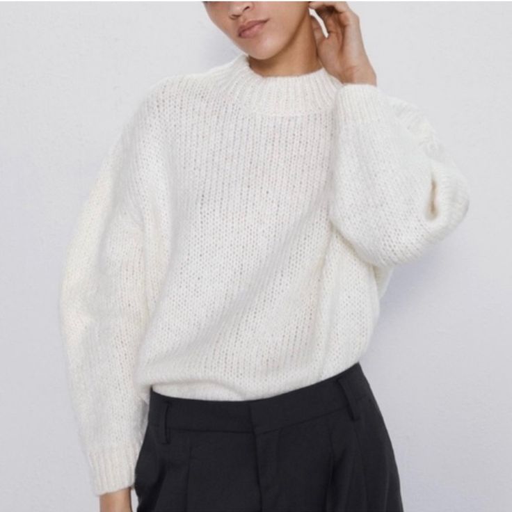 So Cute. Super Soft. Off White Color. A Must Have In Every Closet. Zara White Fall Sweater, Cozy White Zara Sweater, Pink Fuzzy Sweater, Bulky Knit, Asymmetrical Cardigan, Embellished Cardigan, Zara Sweater, Fuzzy Sweater, Crop Top Sweater