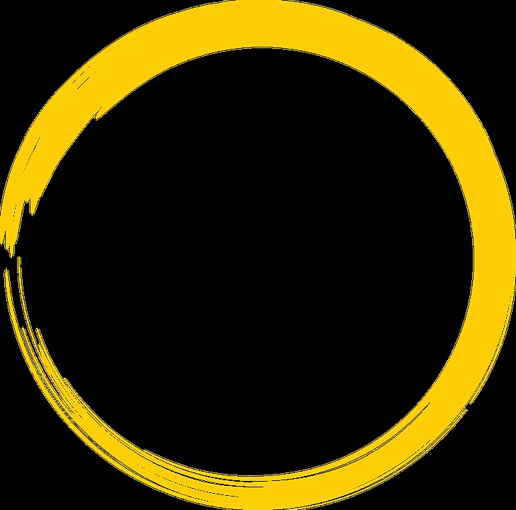 a yellow circle painted with a brush