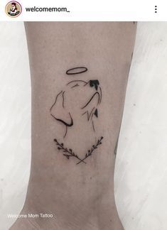 a small dog tattoo on the ankle