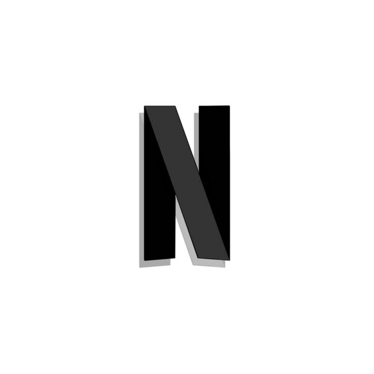 the letter n is made up of black and white squares, which are separated into two smaller rectangles