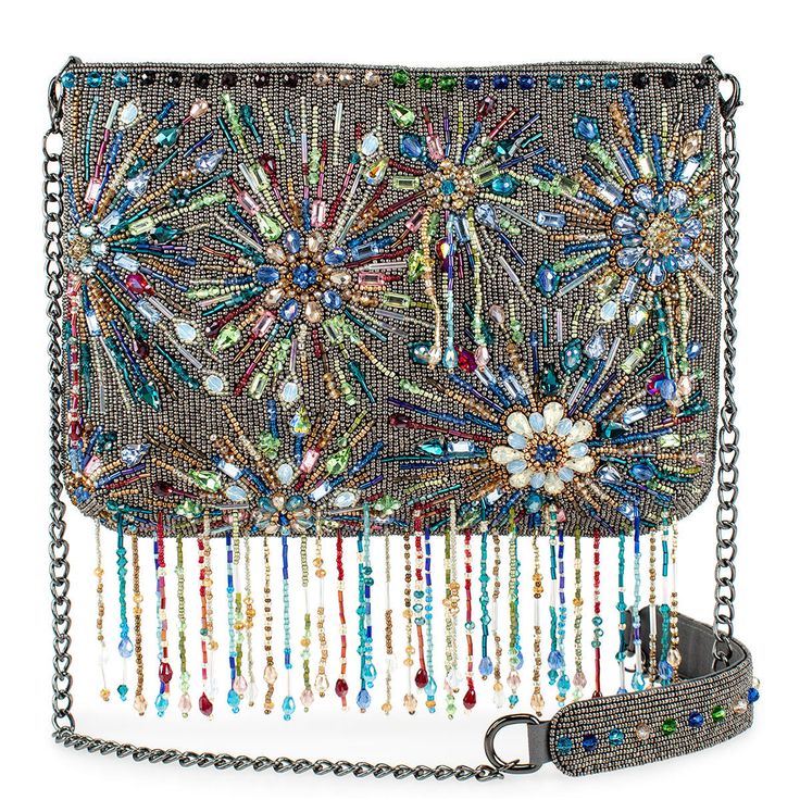 Dazzler Crossbody Handbag beaded - 1 Shoulder Piece, Big Handbags, Bead Fringe, Mary Frances, Purse Gift, Fireworks Display, Best Handbags, Beaded Handbag, Handmade Purses